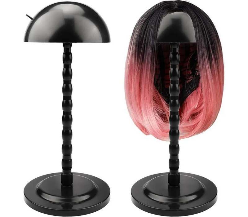 Kaiersi 2 Pcs Wig stand 14.1 inches for multiple Wigs Styling and storing (Black)